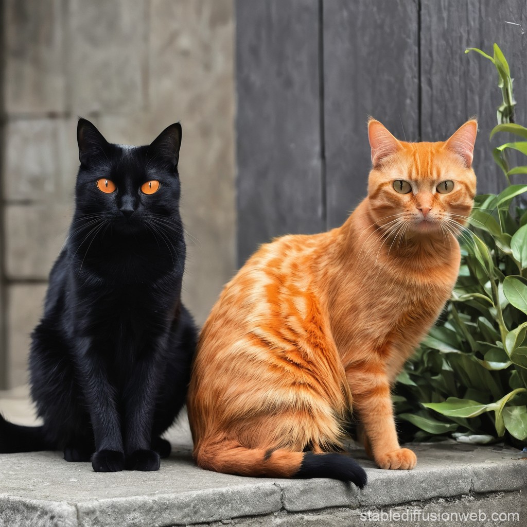 Black And Orange Cats