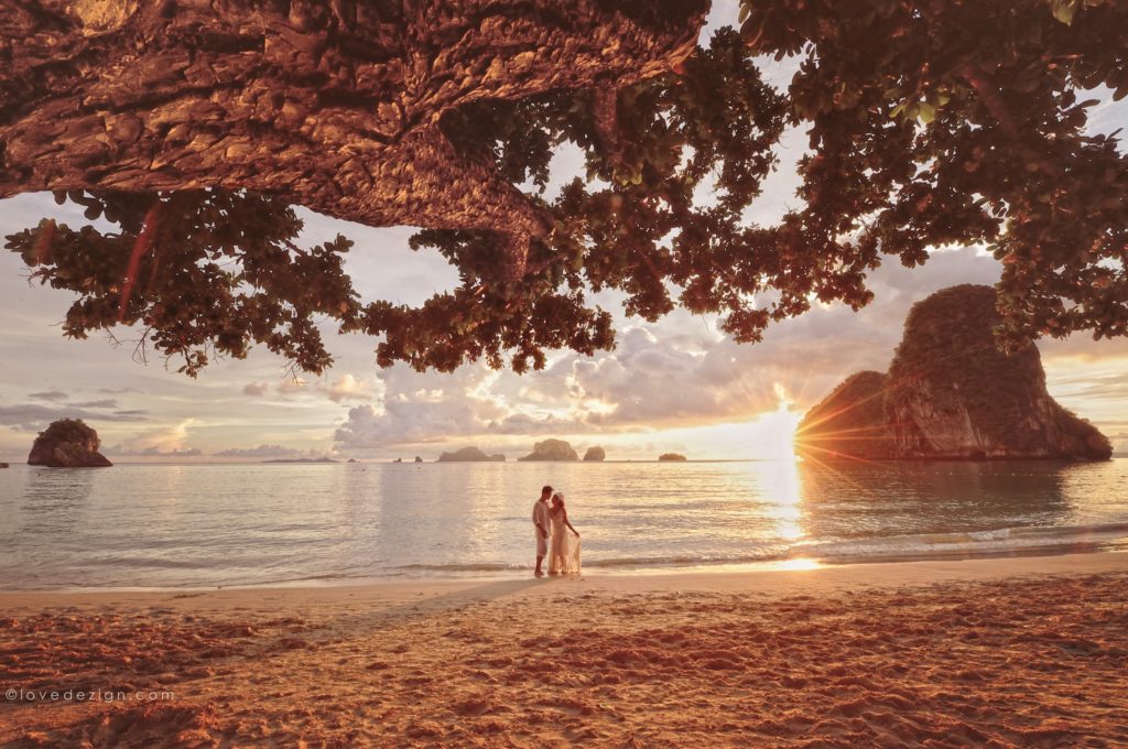 First slide, couple at beach