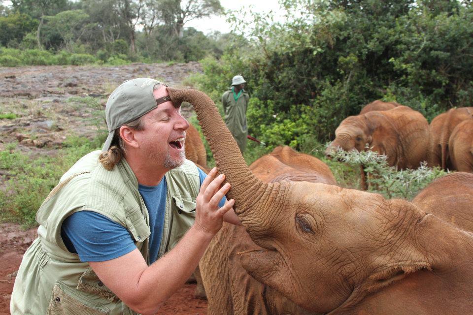 Elephat Kissing Aaron